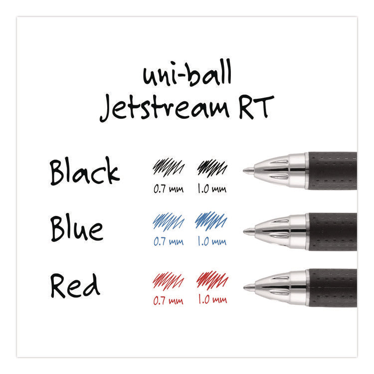 Jetstream Hybrid Gel Pen, Retractable, Bold 1 mm, Red Ink, Black/Silver/Red Barrel