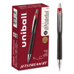 Jetstream Hybrid Gel Pen, Retractable, Bold 1 mm, Red Ink, Black/Silver/Red Barrel