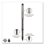 VISION Needle Rollerball Pen, Stick, Fine 0.7 mm, Black Ink, Gray/Clear/Black Barrel, Dozen