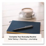 VISION Needle Rollerball Pen, Stick, Fine 0.7 mm, Blue Ink, Gray/Clear/Blue Barrel, Dozen