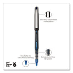 VISION Rollerball Pen, Stick, Extra-Fine 0.5 mm, Blue Ink, Black/Blue/Clear Barrel, 12/Pack