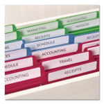 Permanent Trueblock File Folder Labels With Sure Feed Technology, 0.66 X 3.44, White, 30/sheet, 60 Sheets/box