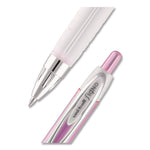 Signo 207 Breast Cancer Awareness Gel Pen, Retractable, Medium 0.7 mm, Black Ink, Translucent Pink/White Barrel, 2/Pack