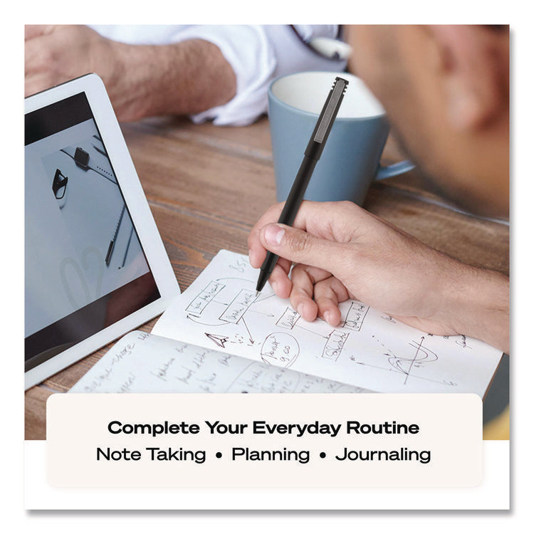 Rollerball Pen, Stick, Extra-Fine 0.5 mm, Black Ink, Black Barrel, 36/Pack