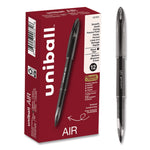 AIR Porous Rollerball Pen, Stick, Medium 0.7 mm, Black Ink, Black Barrel, Dozen