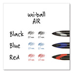 AIR Porous Rollerball Pen, Stick, Medium 0.7 mm, Blue Ink, Black/Blue Barrel, Dozen
