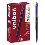 AIR Porous Rollerball Pen, Stick, Medium 0.7 mm, Blue Ink, Black/Blue Barrel, Dozen