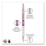 207 Breast Cancer Awareness Gel Pen Office Pack, Retractable, Medium 0.7mm, Black Ink, Translucent Pink/White Barrel, 36/Pack