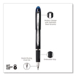 Jetstream Hybrid Gel Pen, Stick, Bold 1 mm, Blue Ink, Black/Silver/Blue Barrel