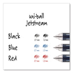Jetstream Hybrid Gel Pen, Stick, Bold 1 mm, Blue Ink, Black/Silver/Blue Barrel