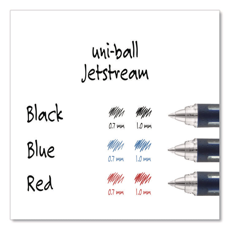 Jetstream Hybrid Gel Pen, Stick, Bold 1 mm, Blue Ink, Black/Silver/Blue Barrel