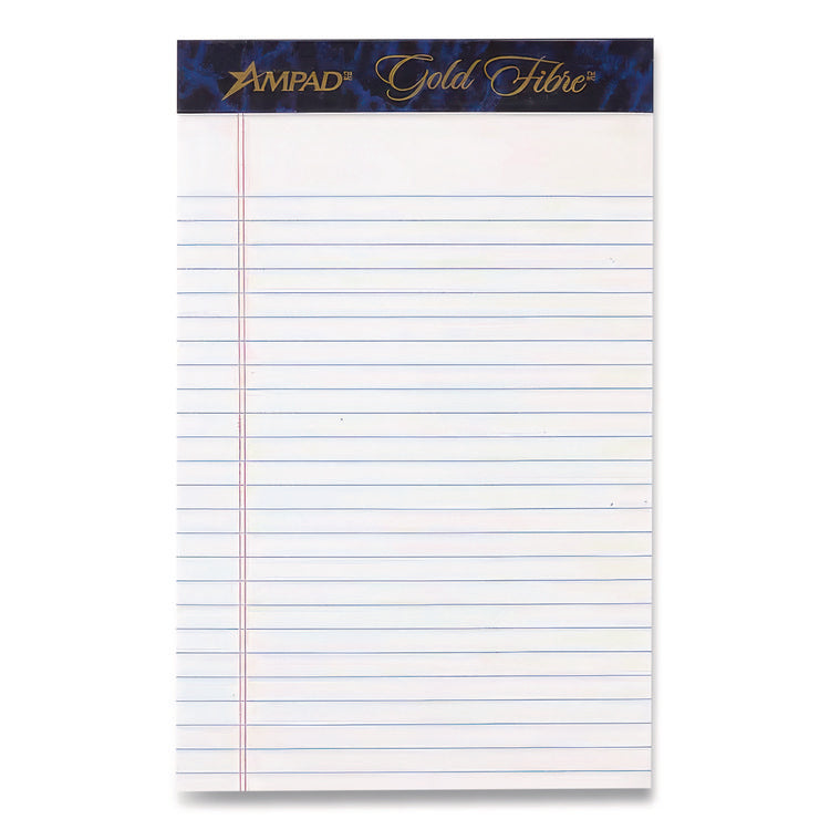 Gold Fibre Writing Pads, Medium/college Rule, 50 White 5 X 8 Sheets, Dozen