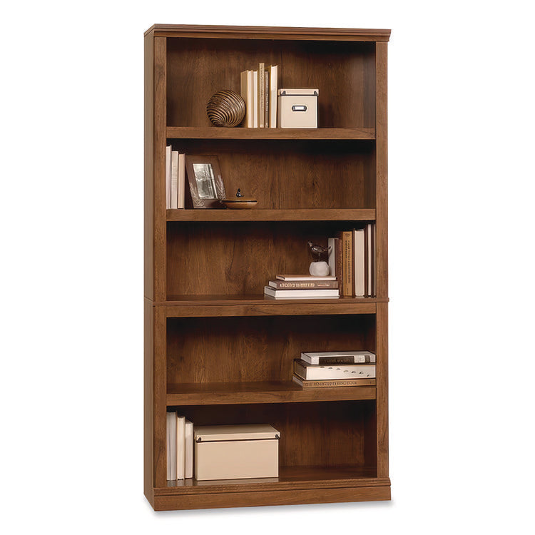 Select Collection Bookcase, Five-Shelf, 35.27w x 13.22d x 69.76h, Oiled Brown