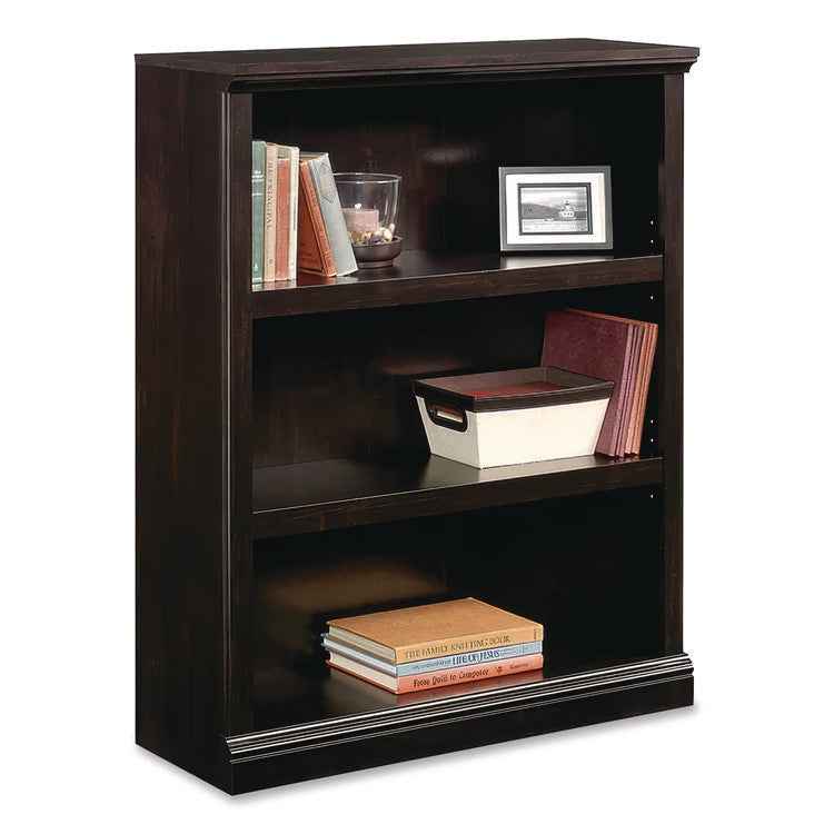 Select Collection Bookcase, Three-Shelf, 35.37w x 13.22d x 69.76h, Estate Black