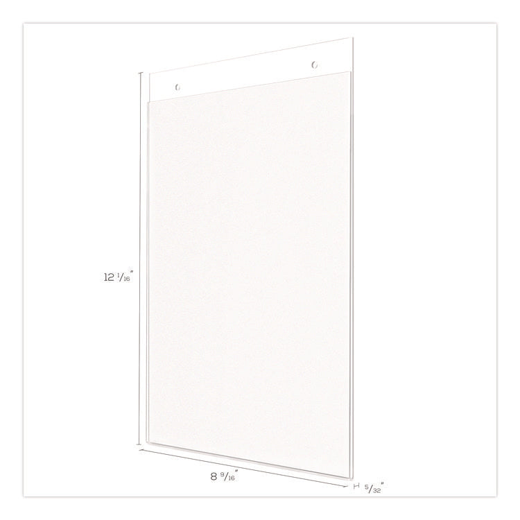 Anti-Glare Wall Mount Sign Holder, 8.5 X 11, Clear