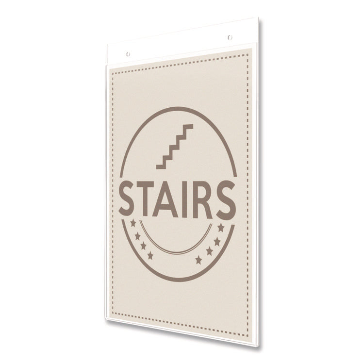 Anti-Glare Wall Mount Sign Holder, 8.5 X 11, Clear
