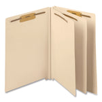 Heavy-Duty End Tab Classification Folders, 3" Expansion, 2 Dividers, 6 Fasteners, Letter Size, Manila, 15/Box