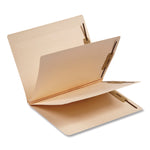 Heavy-Duty End Tab Classification Folders, 3" Expansion, 2 Dividers, 6 Fasteners, Letter Size, Manila, 15/Box