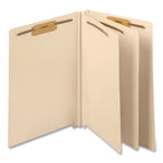 Heavy-Duty End Tab Classification Folders, 3" Expansion, 2 Dividers, 6 Fasteners, Letter Size, Manila, 75/Box