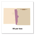 Full Pocket End Tab Fastener Folders, 0.75" Expansion, 1 Fastener, Letter Size, Manila, 50/Box