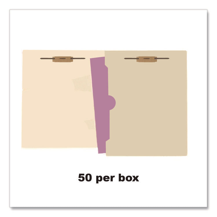 Heavy-Duty Top Tab Fastener Folders, 1/3 Cut, 0.75" Expansion, 2 Fasteners, Letter Size, Manila Exterior, 50/Box