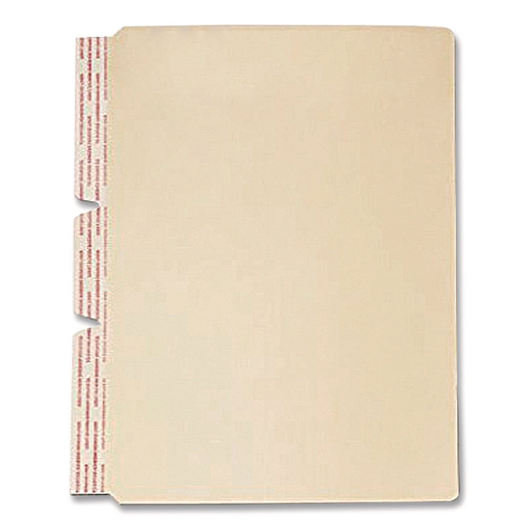 Standard Side-Flap Classification Folder Dividers, 1 Fastener, Letter Size, Manila, 100/Box
