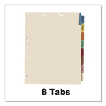 Side Tab Medical Chart Indexes, 8-Tab, Assorted Medical, 11 x 8.5, Manila, 50/Box