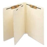 Heavy-Duty End Tab Classification Folders, 2" Expansion, 1 Divider, 4 Fasteners, Letter Size, Manila, 25/Box