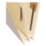 Heavy-Duty End Tab Classification Folders, 2" Expansion, 1 Divider, 4 Fasteners, Letter Size, Manila, 125/Box