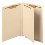 Heavy-Duty End Tab Classification Folders, 2" Expansion, 1 Divider, 4 Fasteners, Letter Size, Manila, 125/Box
