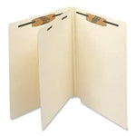 Heavy-Duty End Tab Classification Folders, 2" Expansion, 1 Divider, 4 Fasteners, Letter Size, Manila, 125/Box