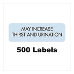 Veterinary Medication Instruction Labels, May Increase Thirst and Urination, 1.5 x 0.5, Blue, 500 Labels