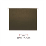 Hanging File Folders, Letter Size, 1/3-Cut, Standard Green, 25/Box