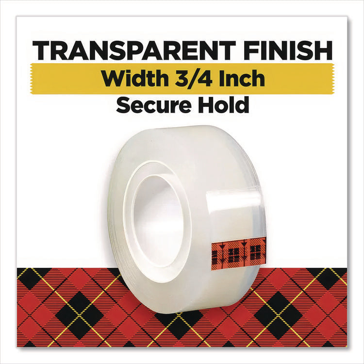 Super-Hold Tape With Dispenser, 1" Core, 0.75" X 27.77 Yds, Clear, 10 Rolls And 1 Dispenser/pack
