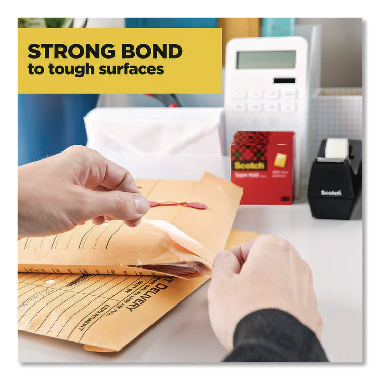 Super-Hold Tape With Dispenser, 1" Core, 0.75" X 27.77 Yds, Clear, 10 Rolls And 1 Dispenser/pack