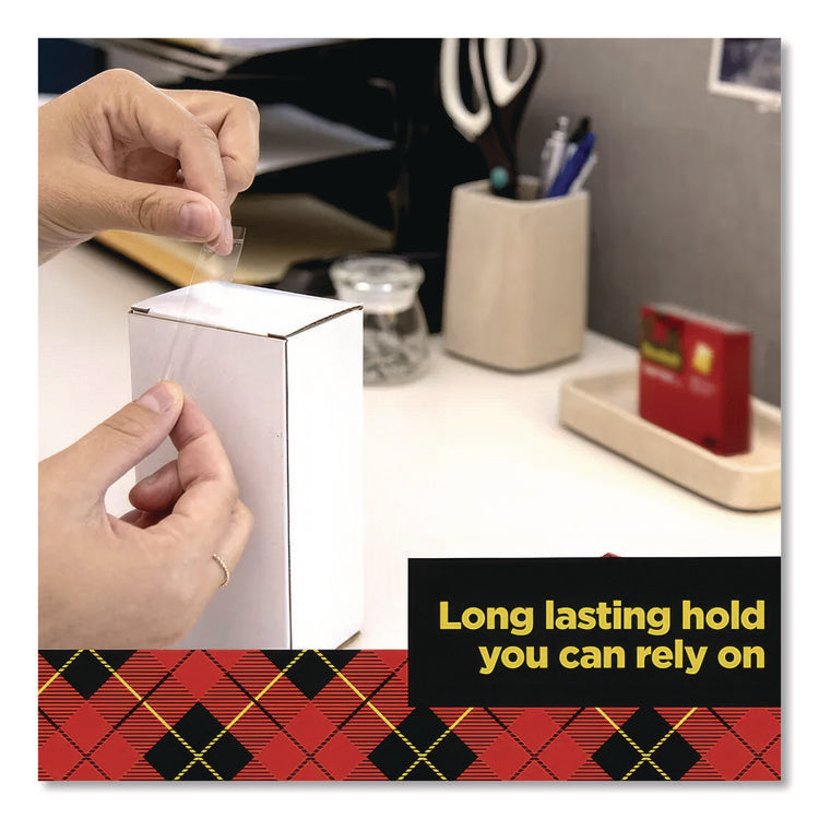 Super-Hold Tape With Dispenser, 1" Core, 0.75" X 27.77 Yds, Clear, 10 Rolls And 1 Dispenser/pack