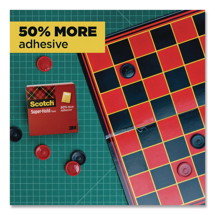 Super-Hold Tape With Dispenser, 1" Core, 0.75" X 27.77 Yds, Clear, 10 Rolls And 1 Dispenser/pack