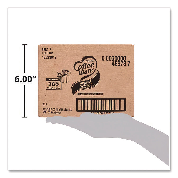 Liquid Coffee Creamer, French Vanilla, 0.38 oz Mini Cups, 360/Carton