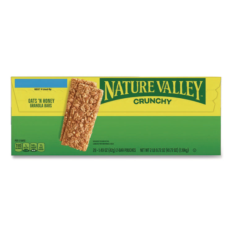Granola Bars, Crunchy Oats And Honey, 1.5 Oz Pouch, 28/box