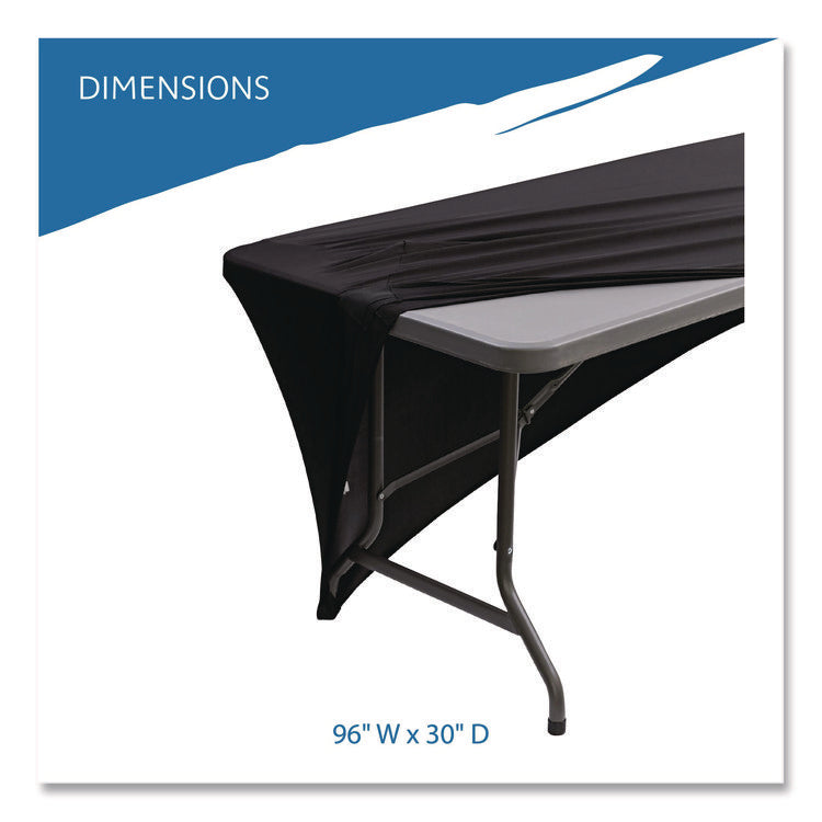 Igear Fabric Table Cover, Polyester/spandex, 30" X 96", Black