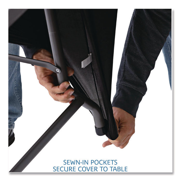 Igear Fabric Table Cover, Polyester/spandex, 30" X 96", Black