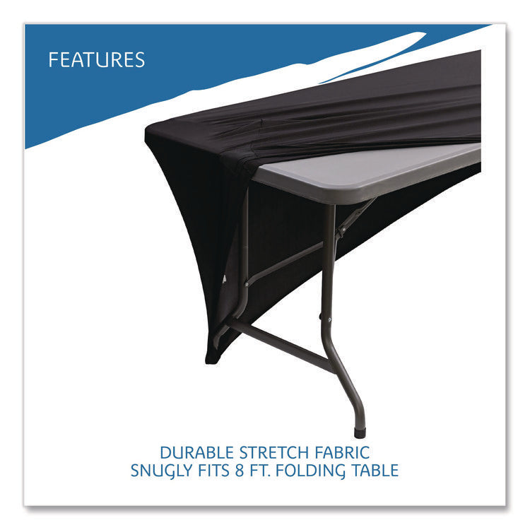 Igear Fabric Table Cover, Polyester/spandex, 30" X 96", Black
