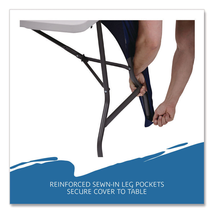 Igear Fabric Table Cover, Open Design, Polyester/spandex, 30" X 72", Blue