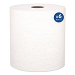 Hard Roll Paper Towels with Premium Absorbency Pockets, 1-Ply, 8" x 600 ft, 1.75" Core, White, 6 Rolls/Carton