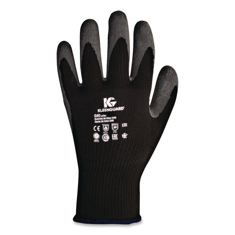 G40 Latex Coated Gloves, EN388: 2142, Medium (Size 8), Gray/Black, 12 Pairs