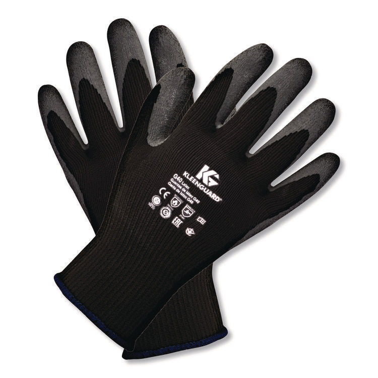 G40 Latex Coated Gloves, EN388: 2142, Medium (Size 8), Gray/Black, 12 Pairs