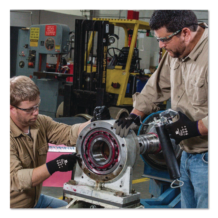 G40 Latex Coated Gloves, EN388: 2142, Medium (Size 8), Gray/Black, 12 Pairs