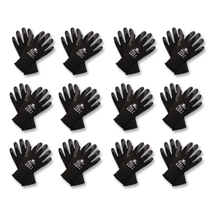 G40 Latex Coated Gloves, EN388: 2142, Medium (Size 8), Gray/Black, 12 Pairs