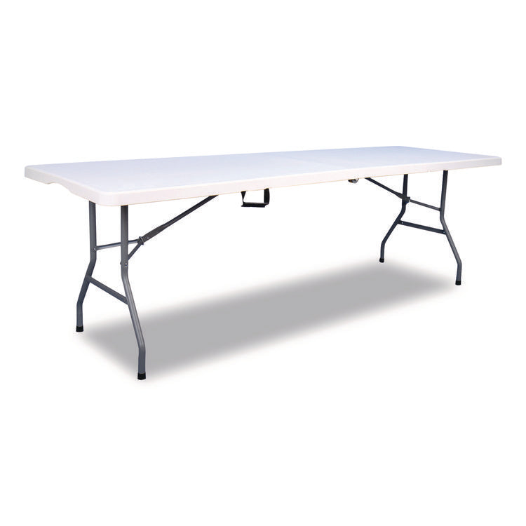 Fold in Half Plastic Folding Table, 96w x 30d x 29.25h, White