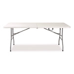 Fold in Half Plastic Folding Table, 96w x 30d x 29.25h, White